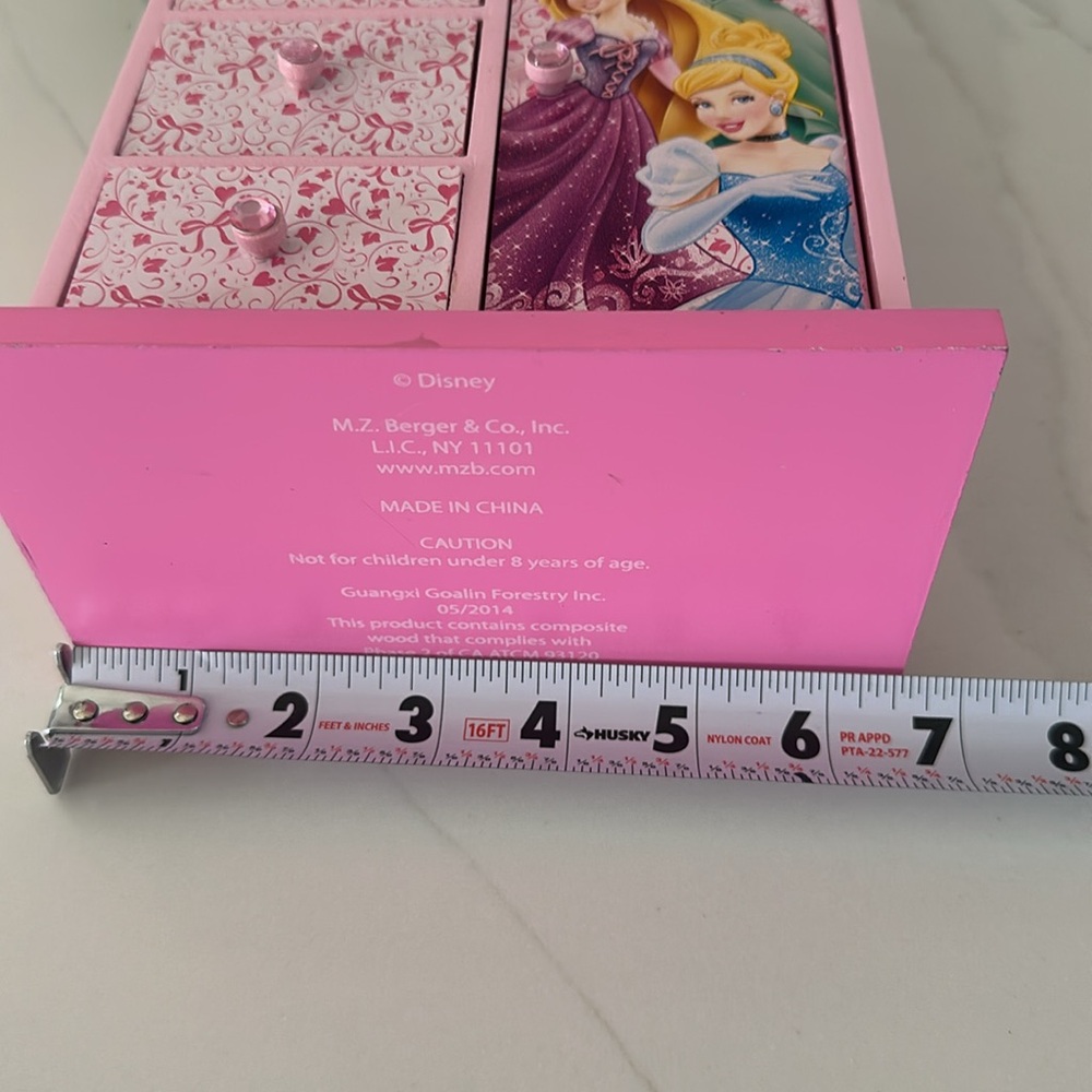 Disney Princess wooden girls Jewelry Box. Color pink. - Picture 5 of 6